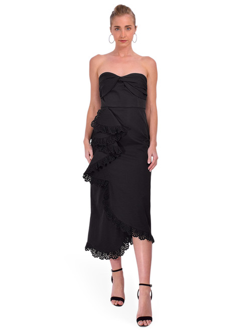Kika Vargas Tara Dress in Black Front View 1