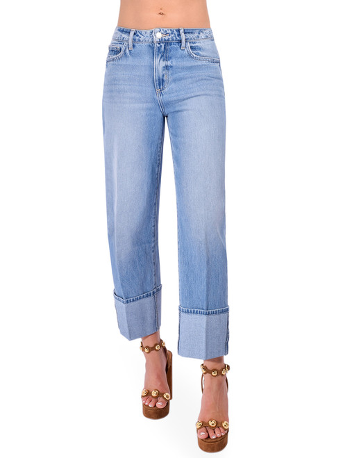 L'AGENCE Leighton Cuffed Stovepipe Jean in Cristo Front View 