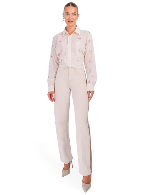 L'AGENCE Jones Ultra Stovepipe Jeans in Desert Tan Full Outfit 