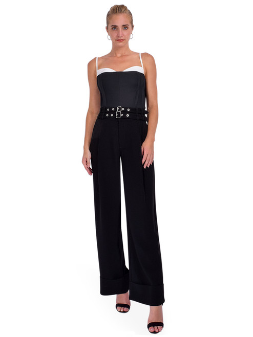 Cinq à Sept Cortina Double Buckle Pant In Black Full Outfit 