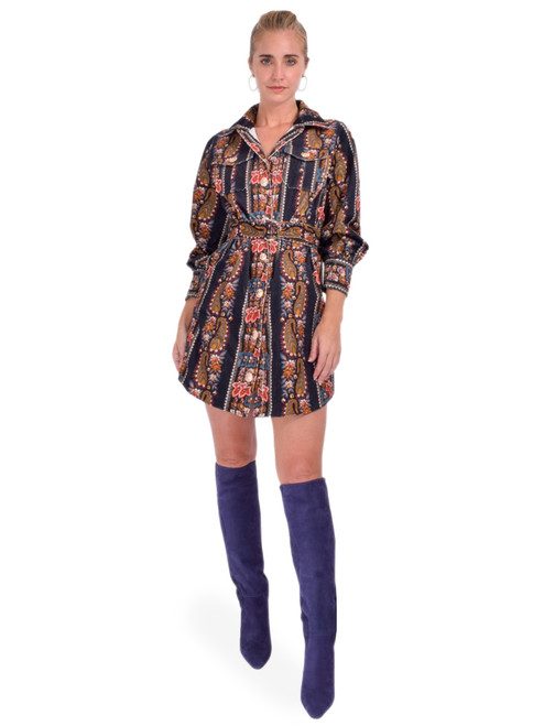 Cara Cara Villena Dress in Trail Paisley Front View 1