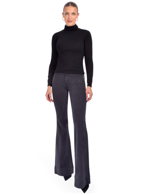 OTTOD'AME Merino Turtleneck Sweater in Black Full Outfit 


