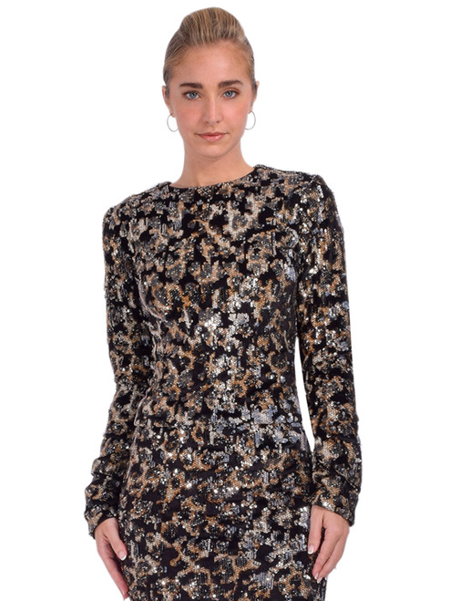 LE SUPERBE 3D Leopardo Kate Hybrid Top in Back Multi Front View 