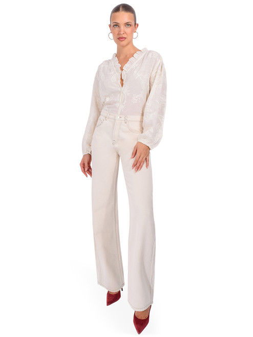 BA&SH Petty Blouse in Cream Full View 