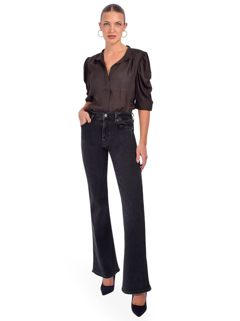 Frame Houndstooth Gillian Top in Americano Multi Full Outfit 