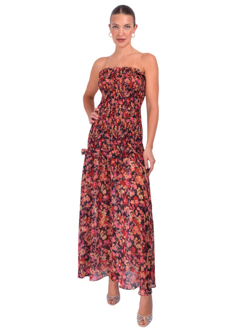 KIKA VARGAS Safi Dress in Rose Multi Front View 2
