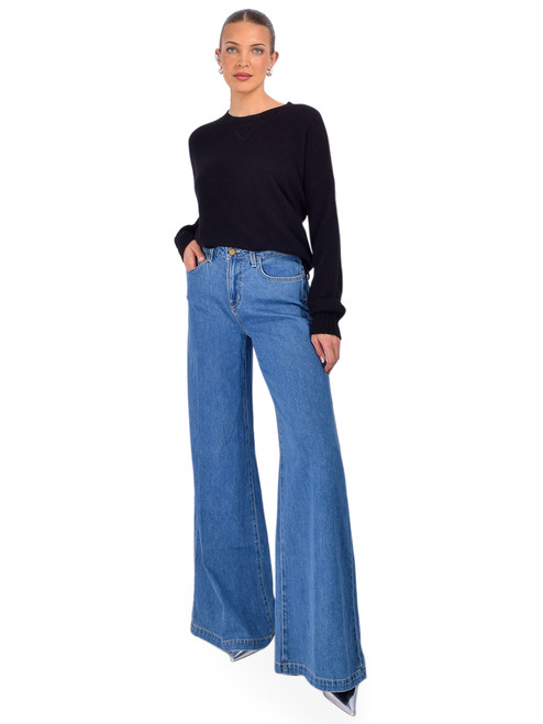 L'AGENCE Quincy Wide-Leg Jean in Wilton Full Outfit 