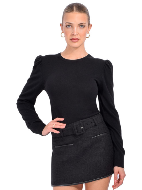 BA&SH Britanie Sweater in Black Front View 
