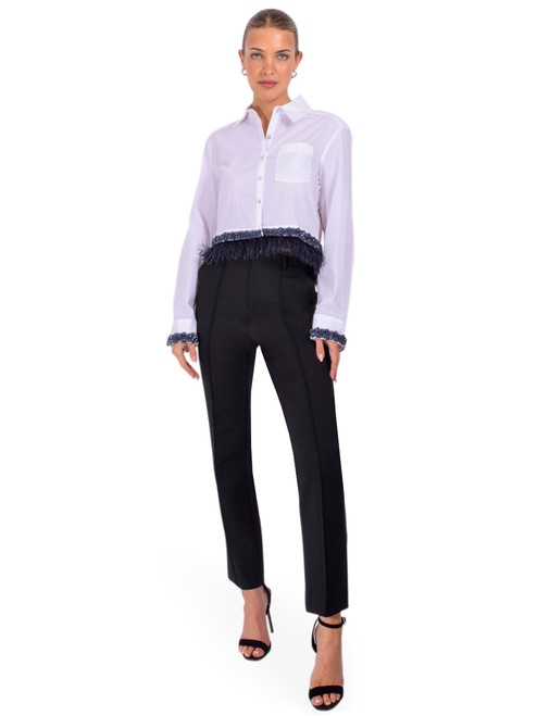 CINQ À SEPT Sylvan Top in White Full Outfit 