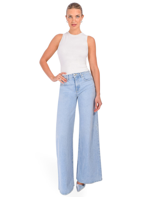 MINNIE ROSE Viscose Crew Tank in White Full Outfit 
