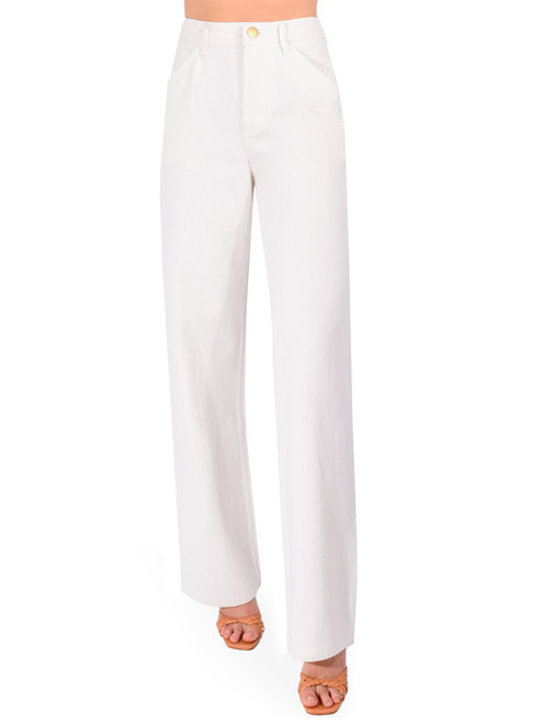 LEON & HARPER Pechel Pant in Ecru Front view 