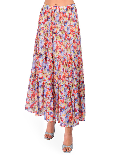 CINQ À SEPT Wildflower Bunch Harper Skirt in Multi Front View 