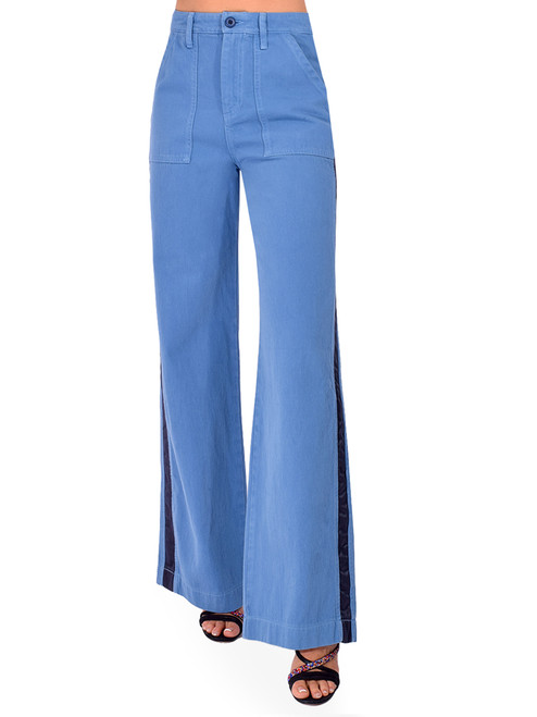 LE SUPERBE Everyday Brenda Tux Pant in New Blue Front View 