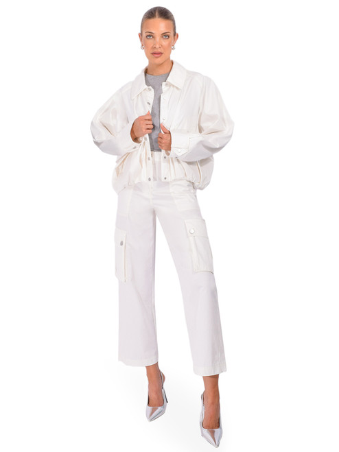 3.1 PHILLIP LIM Snap Front Blouson Bomber Jacket in Tofu Full Outfit 