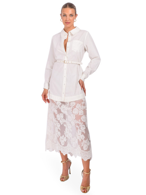 CAMI NYC Niveen Midi Dress in White Front View 2