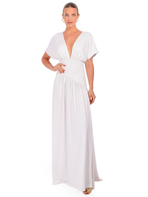 DELFI Sade Dress in White Front View 1