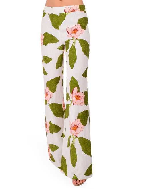 CARA CARA Sunflower Pant in Ivory Lotus Front View 
