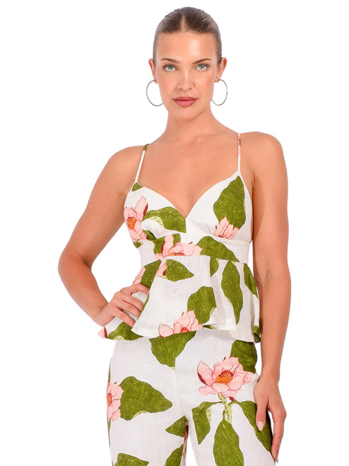 CARA CARA Avenue Top in Ivory Lotus Front View 