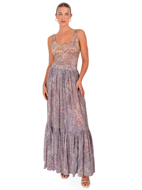 L'AGENCE Ursie Maxi Skirt in Valencia Leopard Full Outfit 