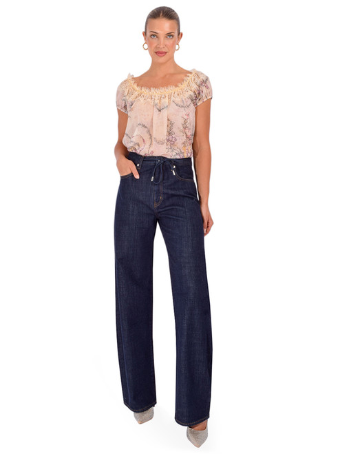 FRAME Off-Duty Drawstring Bow in Rinse Full Outfit 