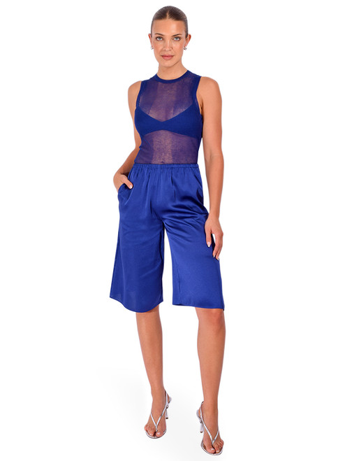 SER.O.YA Jori Rib Knit Tank in Mariner Blue Full Outfit 

