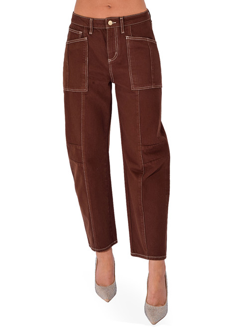 L'AGENCE Cody Jean in Brown Front View 1