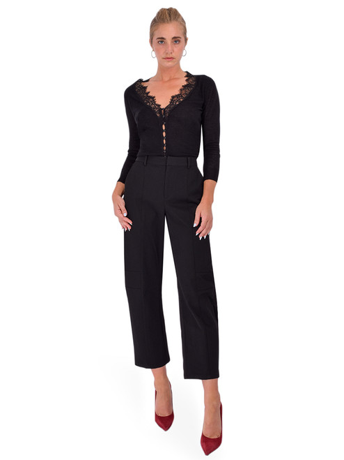 L'AGENCE Eluna Lace Cardigan in Black Full Outfit 