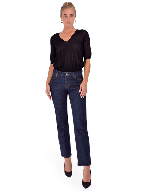 KARINA GRIMALDI Maisson Knit Tee in Black Full Outfit 
