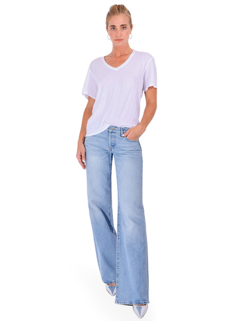 FRAME The Gray Jean in Dodger Offset Hem Full Outfit 