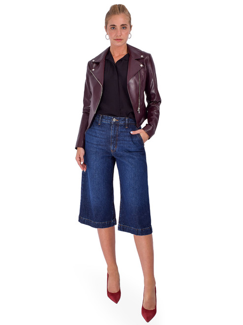 LAMARQUE Pascale Vegan Leather Jacket in Vamp Full Outfit 

