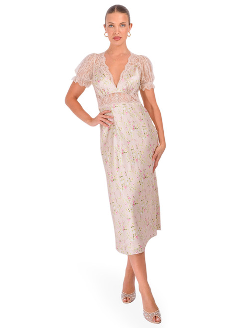 CAMI NYC Dinah Silk Dress in English Cottage Front View 1