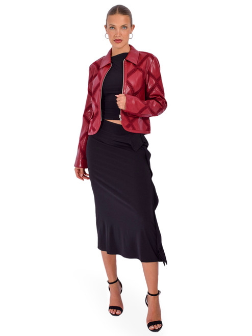 CINQ À SEPT Audree Jacket in Red Full Outfit 