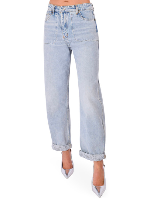 RE/DONE The Rewind Jean in Love Letter Blue Floral Front View 