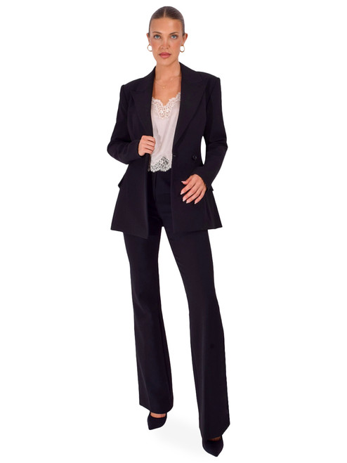 SIMKHAI Surabhi Hourglass Blazer in Black Full Outfit 