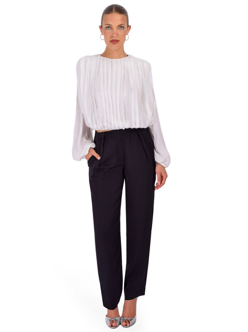 SIMKHAI Reid Silk Pant in Black Fulll Outfit 