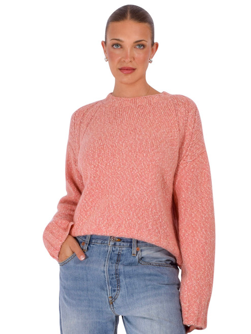 3.1 Phillip Lim Marled Wool Boxy Pullover in Peony Front View 