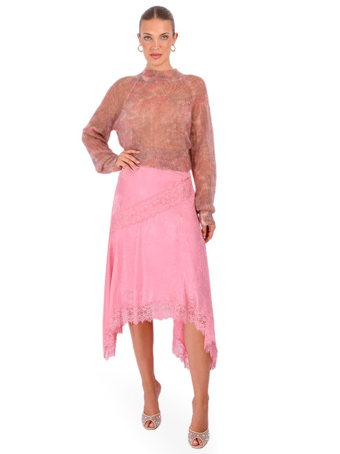 3.1 Phillip Lim Floral Jacquard Handkerchief Skirt in Peony Full Outfit 


