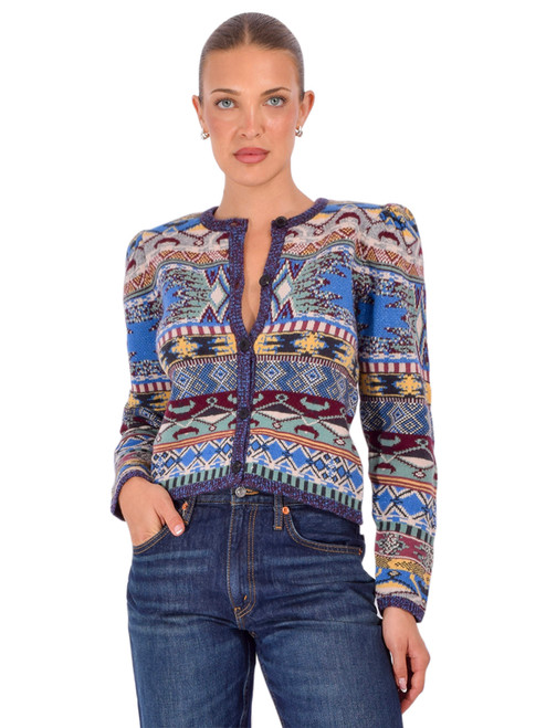 BA&SH Maja Cardigan in Multi Front View 