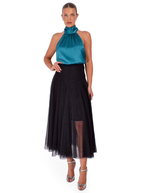 RETROFÊTE Martina Top in Sarcelle Blue Full Outfit 