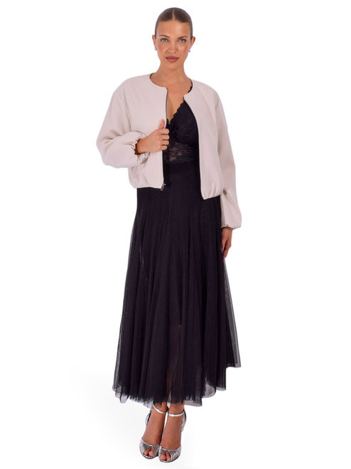 DREW Violette Jacket in Ivory Full Outfit 