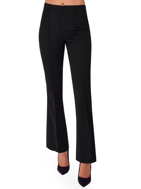 DEREK LAM Isaac Ponte Trouser in Black Front View 