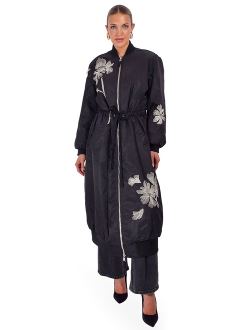 CINQ À SEPT Celestina Coat in Black Front View 2