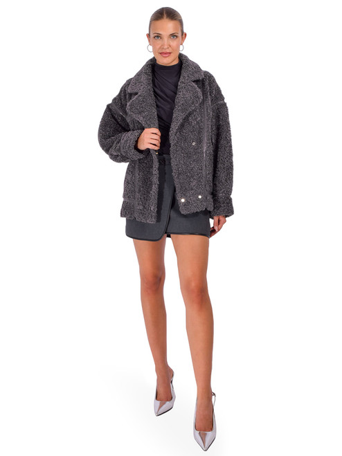 LAMARQUE Badu Coat in Charcoal Full Outfit 