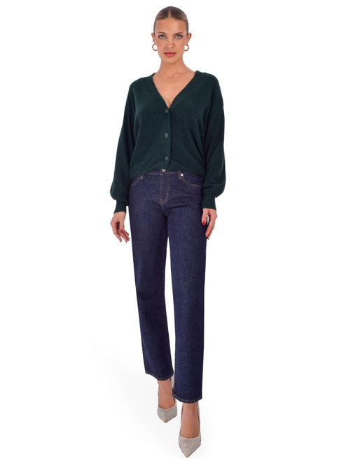 CISSA Slouch Wrap Cardigan in Green Full Outfit 
