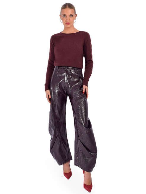 OTTOD'AME Crew Neck Sweater in Cacao Full Outfit 

