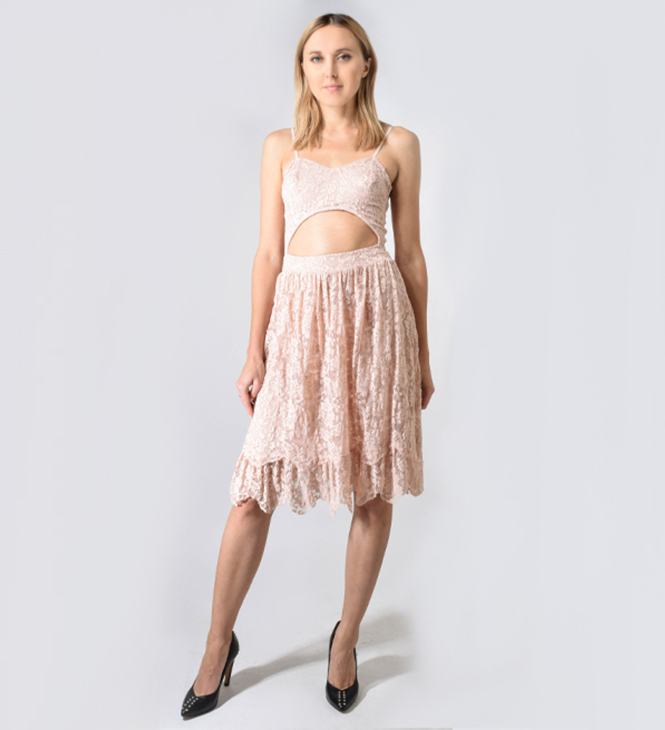 Nightcap Balconette Dress in Petal Front View 