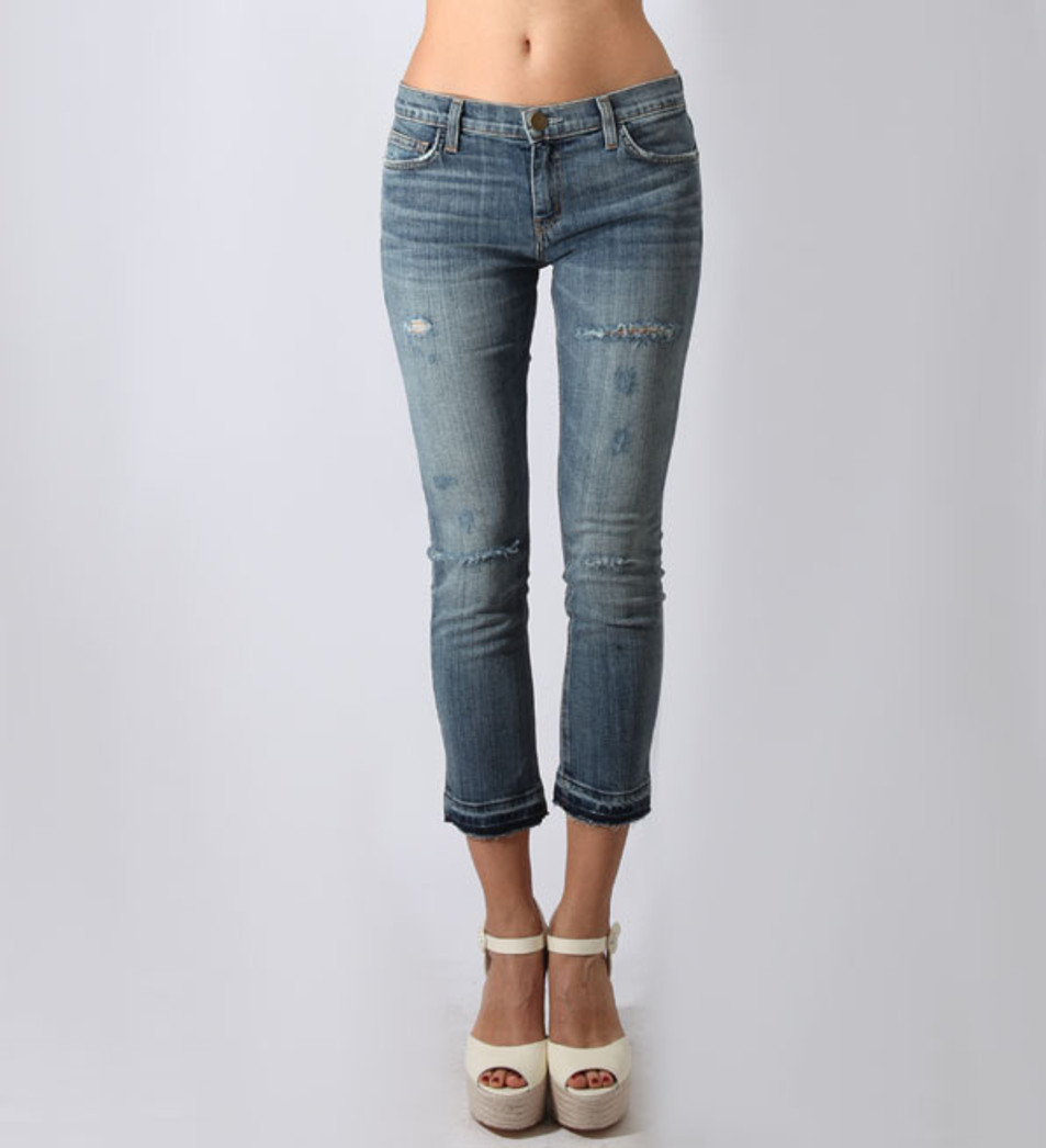 Current/Elliott The Cropped Straight Jean in Blue Hampton