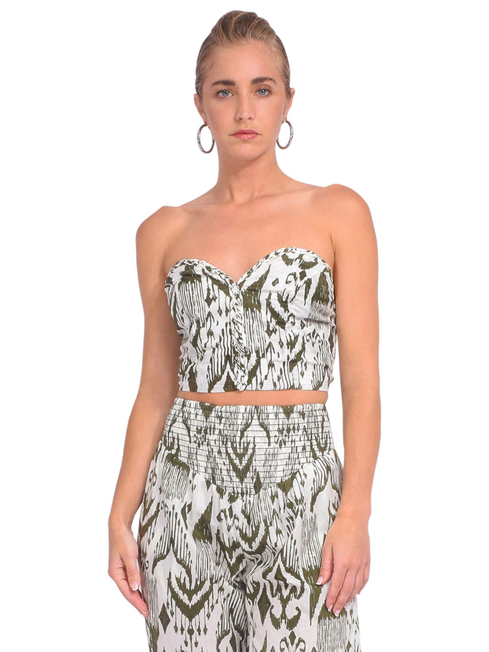 MISA Luz Bustier Top in Spring Ikat Front View 

