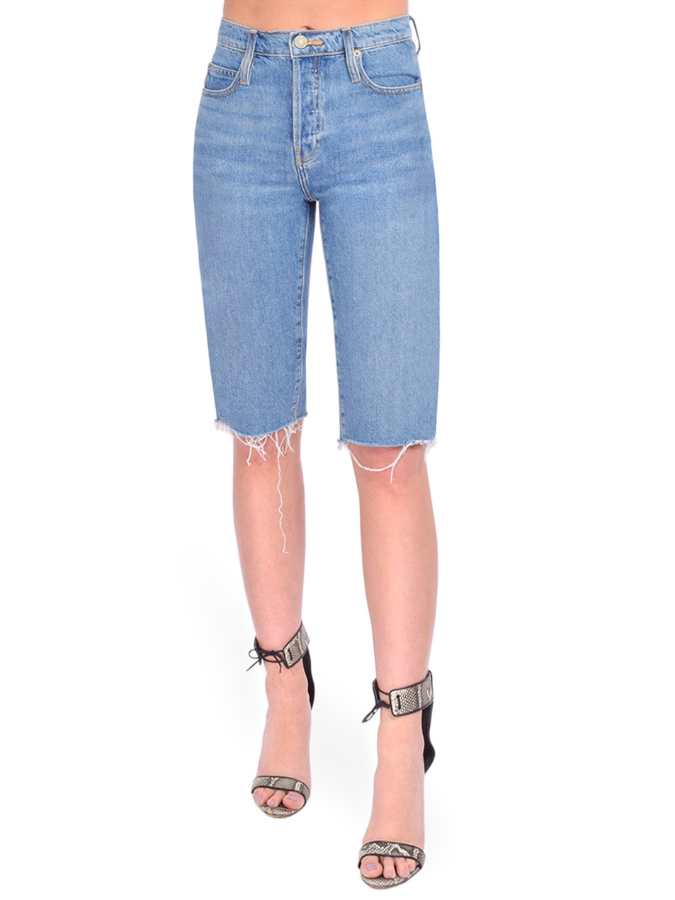 Blue Folded Hem Denim Shorts  Minji - NewJeans - Fashion Chingu