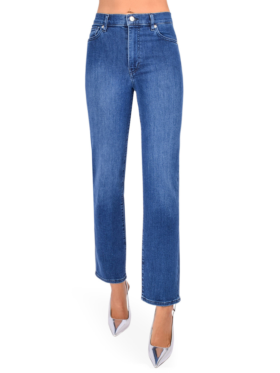 FRAME Le Sleek Straight in Thunderstorm Front View  FRAME Le Sleek Straight in Thunderstorm Front View